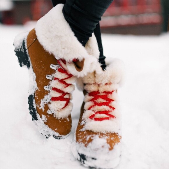 J. Crew | Shearling Nordic Boots | Glazed Pecan | Size 8 - Picture 3 of 11